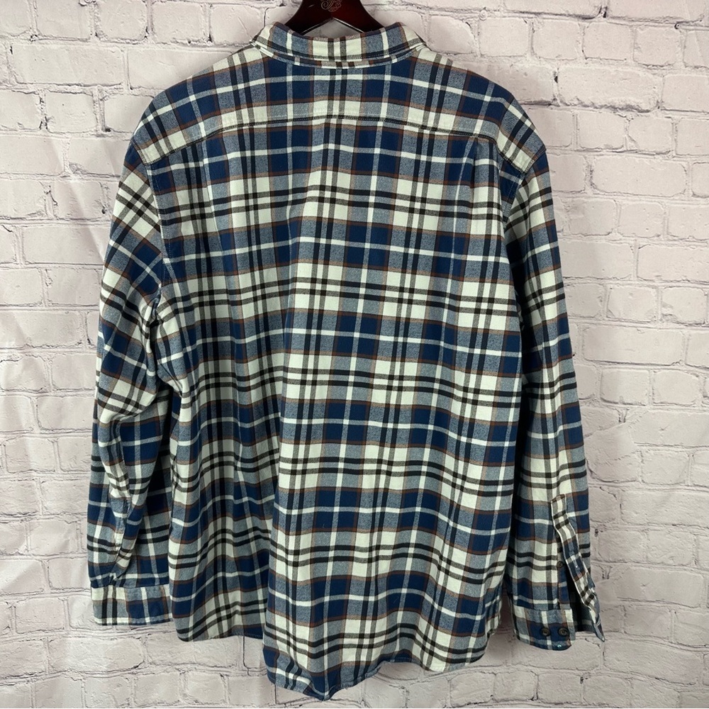 Eddie Bauer heavy flannel Casual Button Down Shirt plaid relaxed fit sz 2XL - Picture 3 of 8